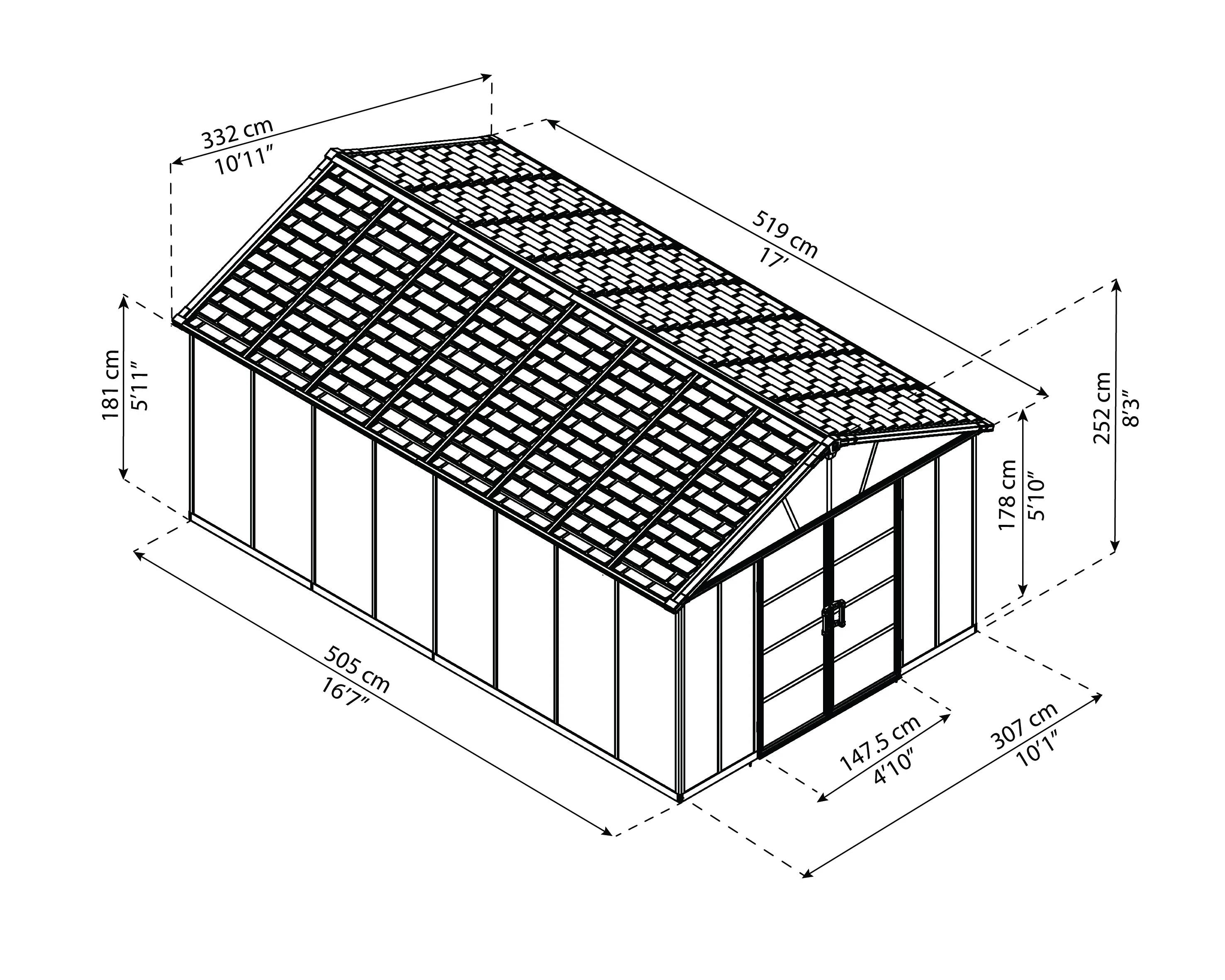 Canopia by Palram - Palram - Abri de Jardin Polycarbonate Yukon avec plancher 17,2m2 - Image 10