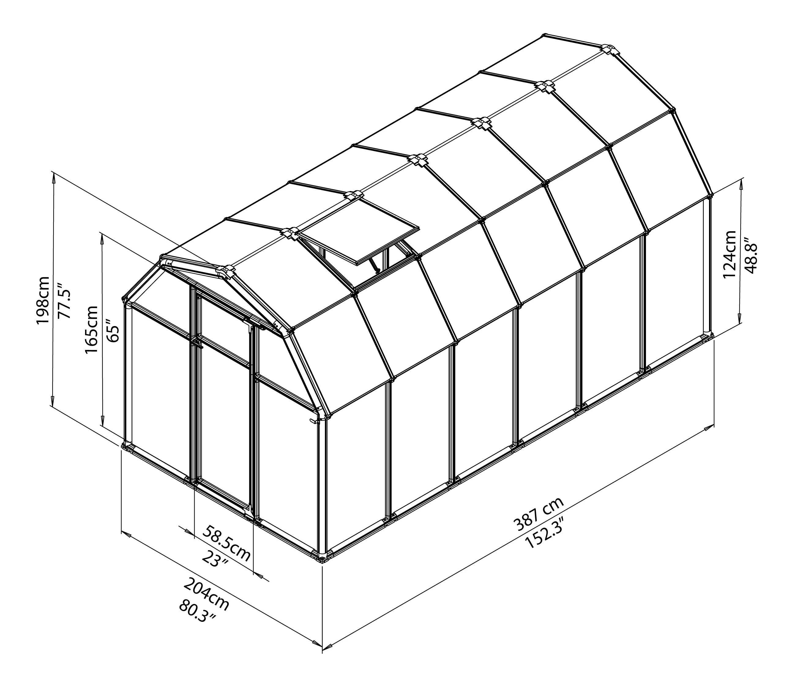 Canopia by Palram - Serre De Jardin Polycarbonate Double Parois Verte 7,6 m² - PALRAM - Image 12