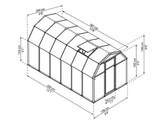 Canopia by Palram - Serre De Jardin Polycarbonate Double Parois Verte 7,6 m² - PALRAM - Image 8