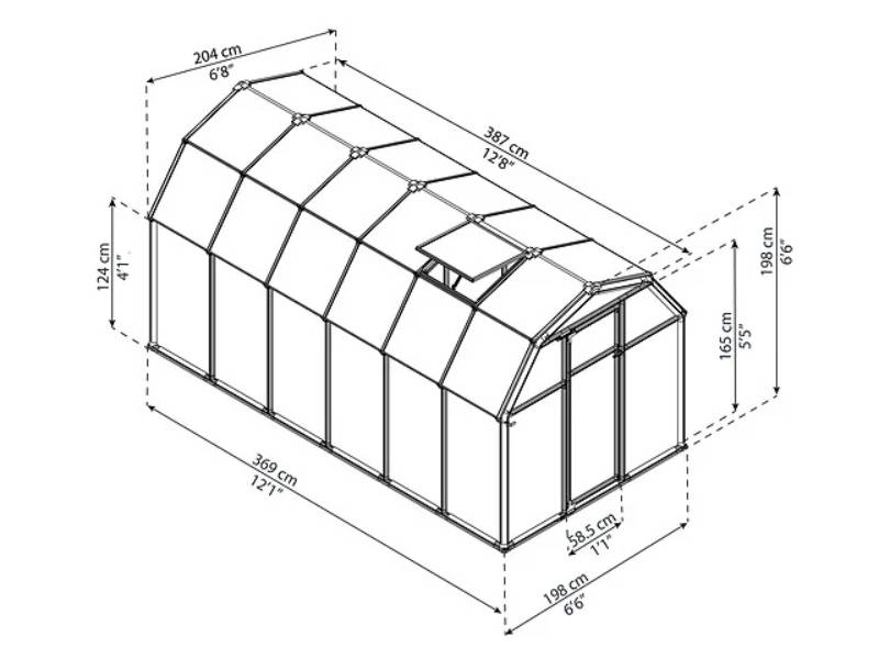 Canopia by Palram - Serre De Jardin Polycarbonate Double Parois Verte 7,6 m² - PALRAM - Image 8