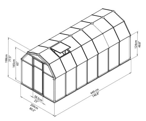 Canopia by Palram - Serre de jardin Polycarbonate Vert 449 x 204 cm – PALRAM - Image 10