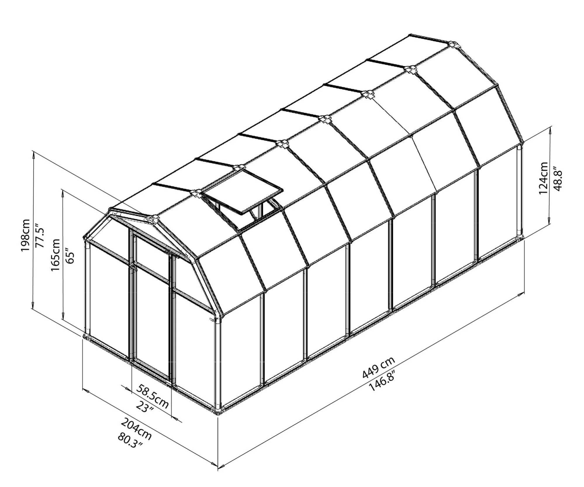 Canopia by Palram - Serre de jardin Polycarbonate Vert 449 x 204 cm – PALRAM - Image 10