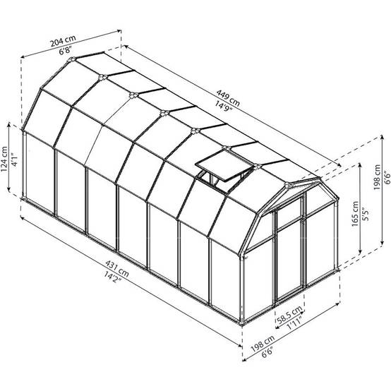 Canopia by Palram - Serre de jardin Polycarbonate Vert 449 x 204 cm – PALRAM - Image 8
