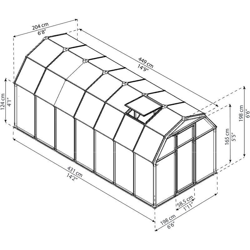 Canopia by Palram - Serre de jardin Polycarbonate Vert 449 x 204 cm – PALRAM - Image 8