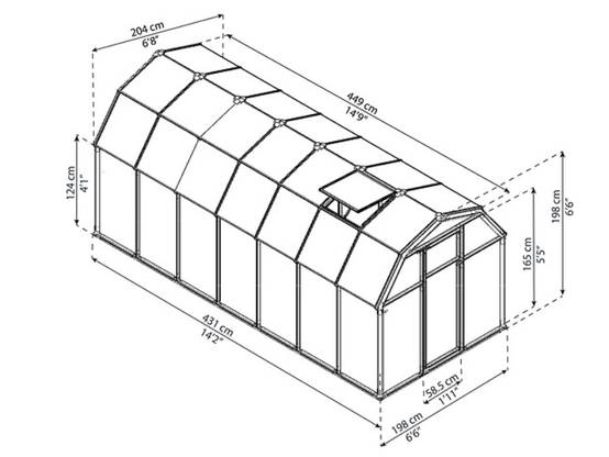 Canopia by Palram - Serre de jardin Polycarbonate Vert 449 x 204 cm – PALRAM - Image 5