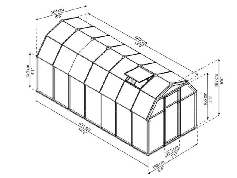 Canopia by Palram - Serre de jardin Polycarbonate Vert 449 x 204 cm – PALRAM - Image 5