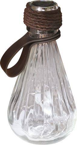 Watt & Home - Ampoule solaire Ziggy verre simili cuir LED Ø 9 cm H 18 cm – WATT & HOME - Image 1