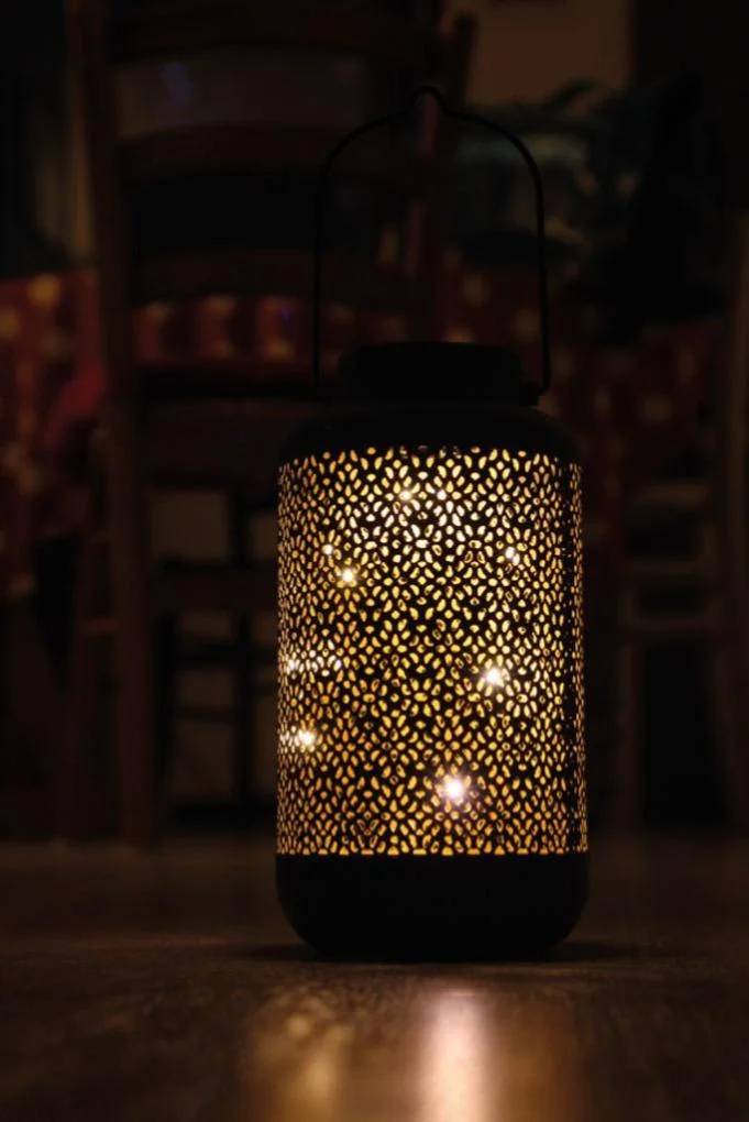 Watt & Home - Lanterne solaire Alhambra métal noir Ø 12 cm H 25 cm - WATT & HOME - Image 7