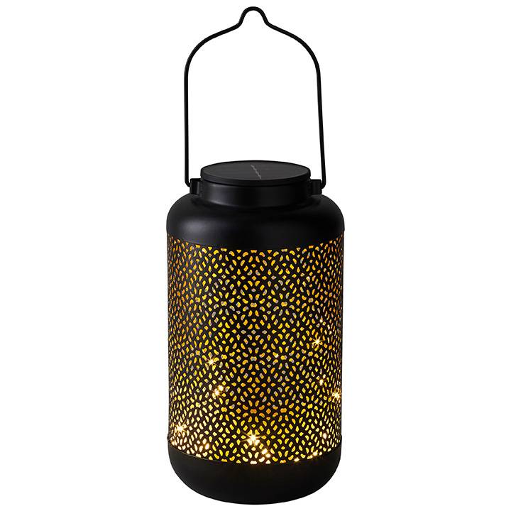 Watt & Home - Lanterne solaire Alhambra métal noir Ø 12 cm H 25 cm - WATT & HOME - Image 1