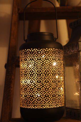 Watt & Home - Lanterne solaire Alhambra métal noir Ø 12 cm H 25 cm - WATT & HOME - Image 3