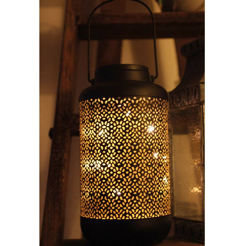 Watt & Home - Lanterne solaire Alhambra métal noir Ø 12 cm H 25 cm - WATT & HOME - Image 2