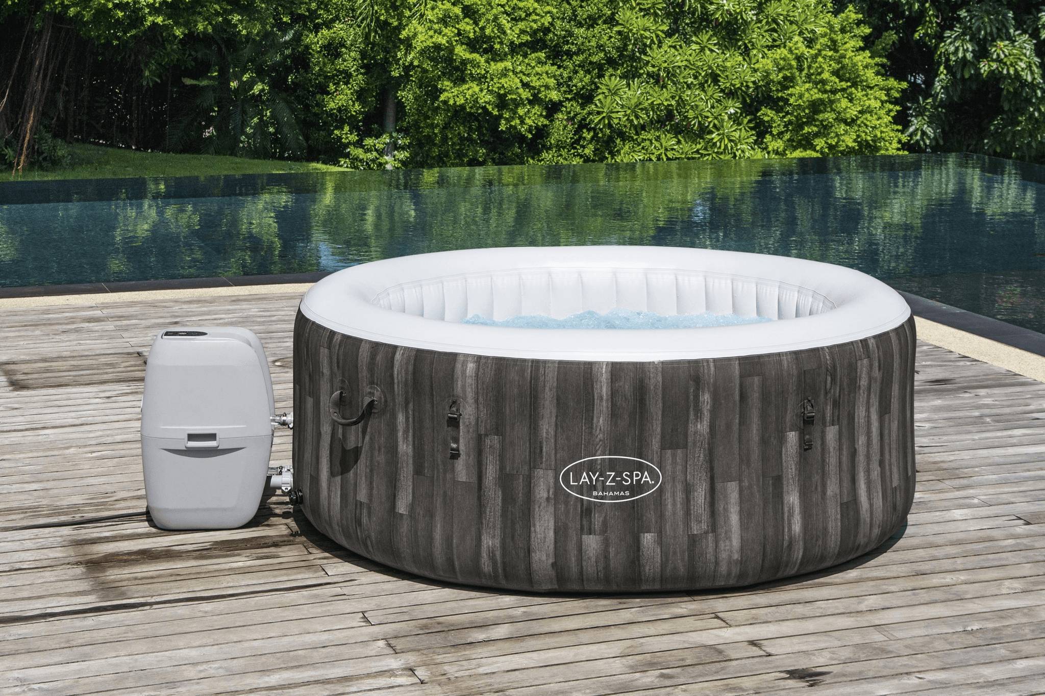 Bestway - Bestway - Spa gonflable Bahamas motif bois L.221 x l.180 x H.66cm