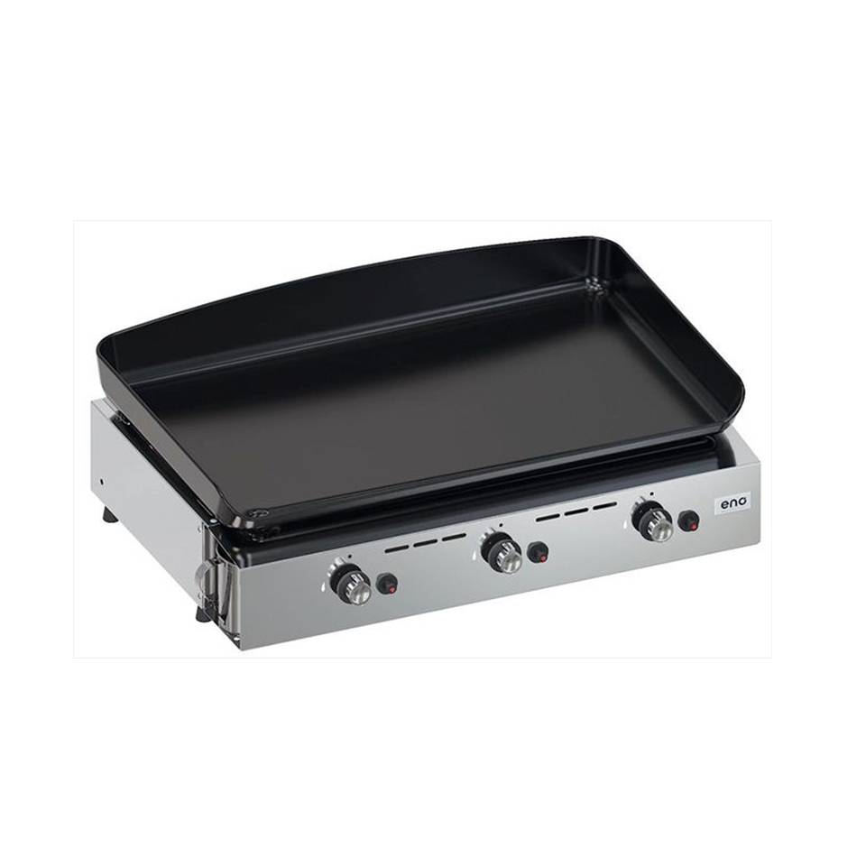 Eno - Plancha gaz 3 feux fonte émaillée inox gris Initial 65 Eno - Image 1