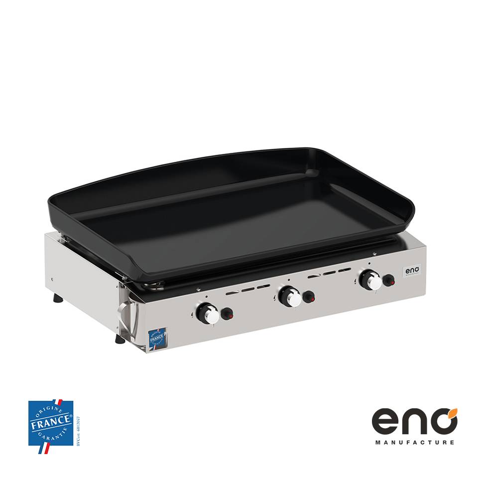 Eno - Plancha gaz 3 feux fonte émaillée inox gris Initial 65 Eno - Image 6