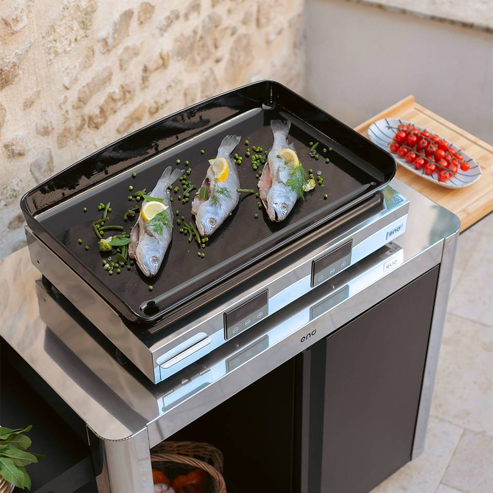 Eno - Plancha gaz 3 feux fonte émaillée inox gris Initial 65 Eno - Image 15
