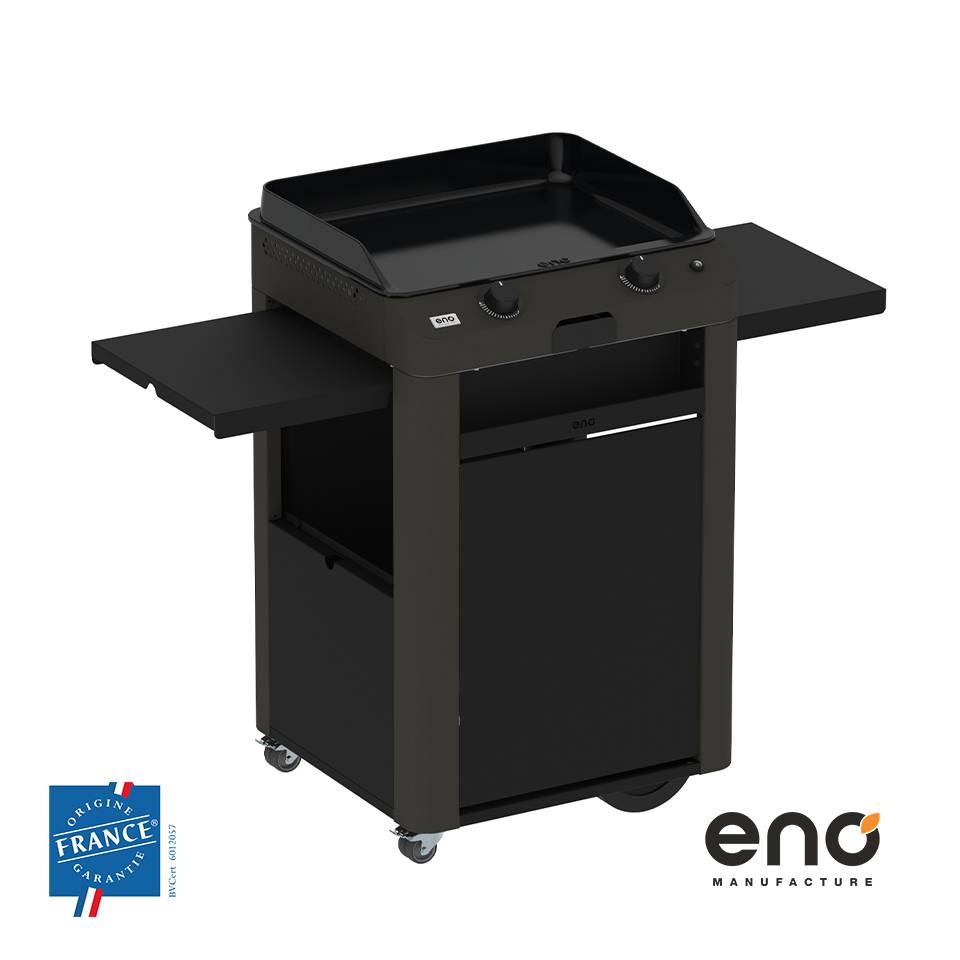 Eno - Combo plancha 2 brûleurs acier gris cargo - ENO - Image 1