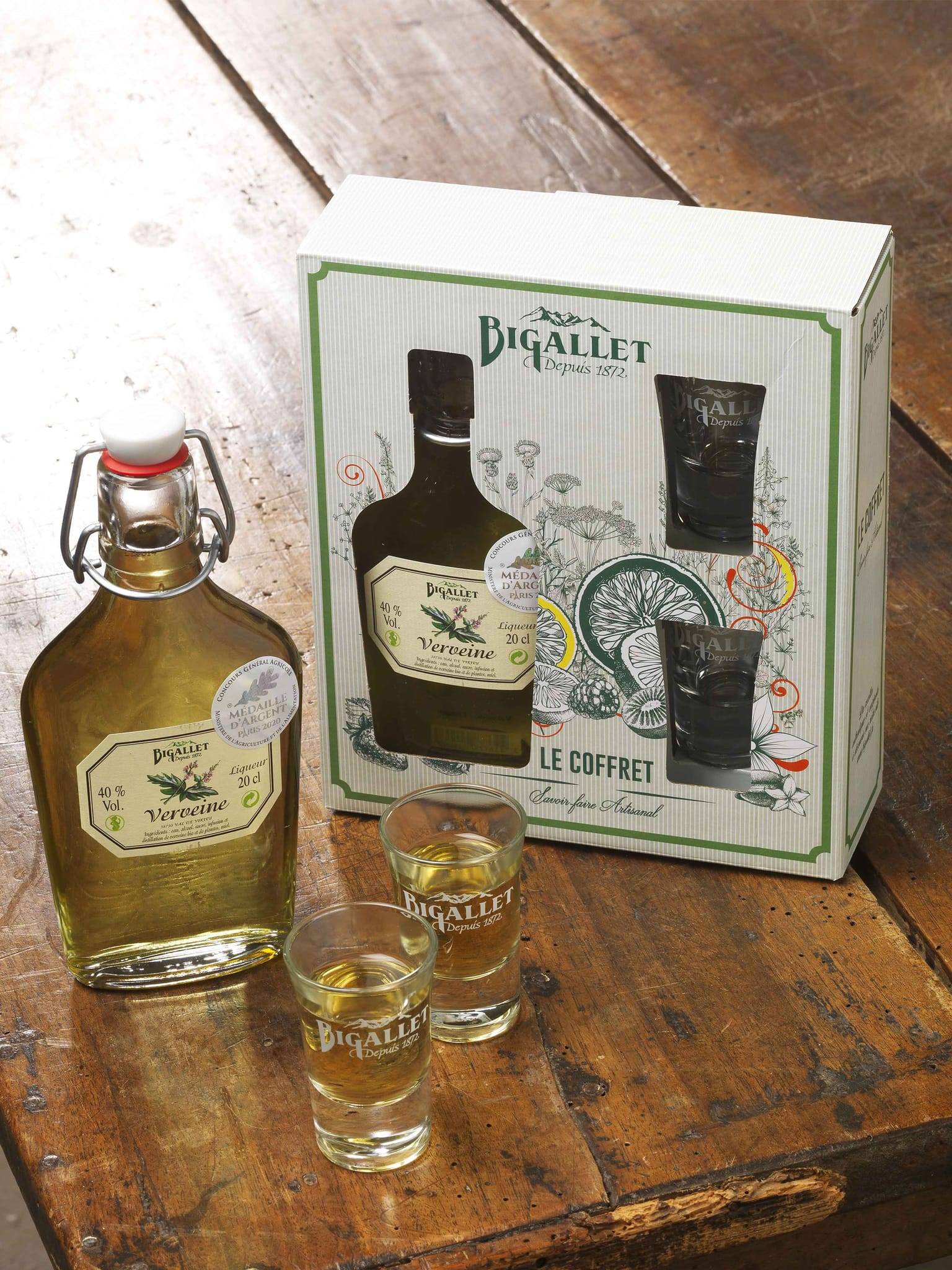 Bigallet - Bigallet - Coffret Verveine - 1 Verveine 20 cl et 2 verres - Image 2
