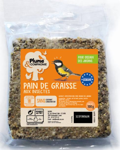 Plume & compagnie - Plume & compagnie - Alimentation Oiseaux pain insectes 300 g