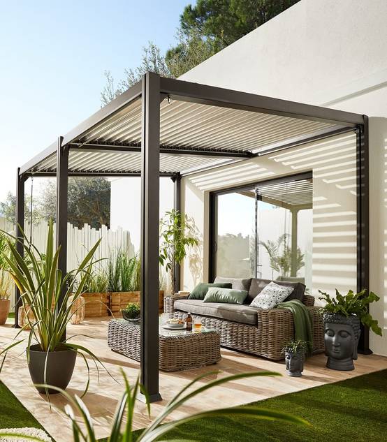 Couleurs du monde - Pergola Adossée Aluminium - BRISBANE - Image 4