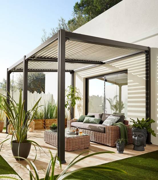 Couleurs du monde - Pergola Adossée Aluminium - BRISBANE - Image 5