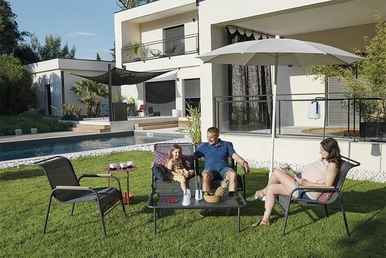 Fermob - Fauteuil de jardin acier textilène carbone Coolside Lounge Fermob - Image 3