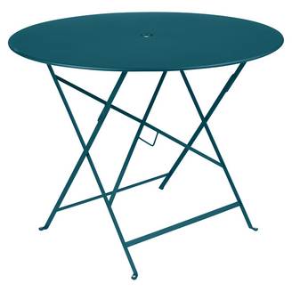 Fermob - Table de jardin ronde pliante acier bleu acapulco 4 personnes Bistro Fermob