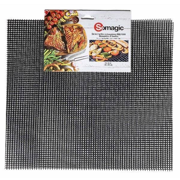 Somagic - Lot de 2 grilles barbecue rectangulaires 36 x 40 cm SOMAGIC