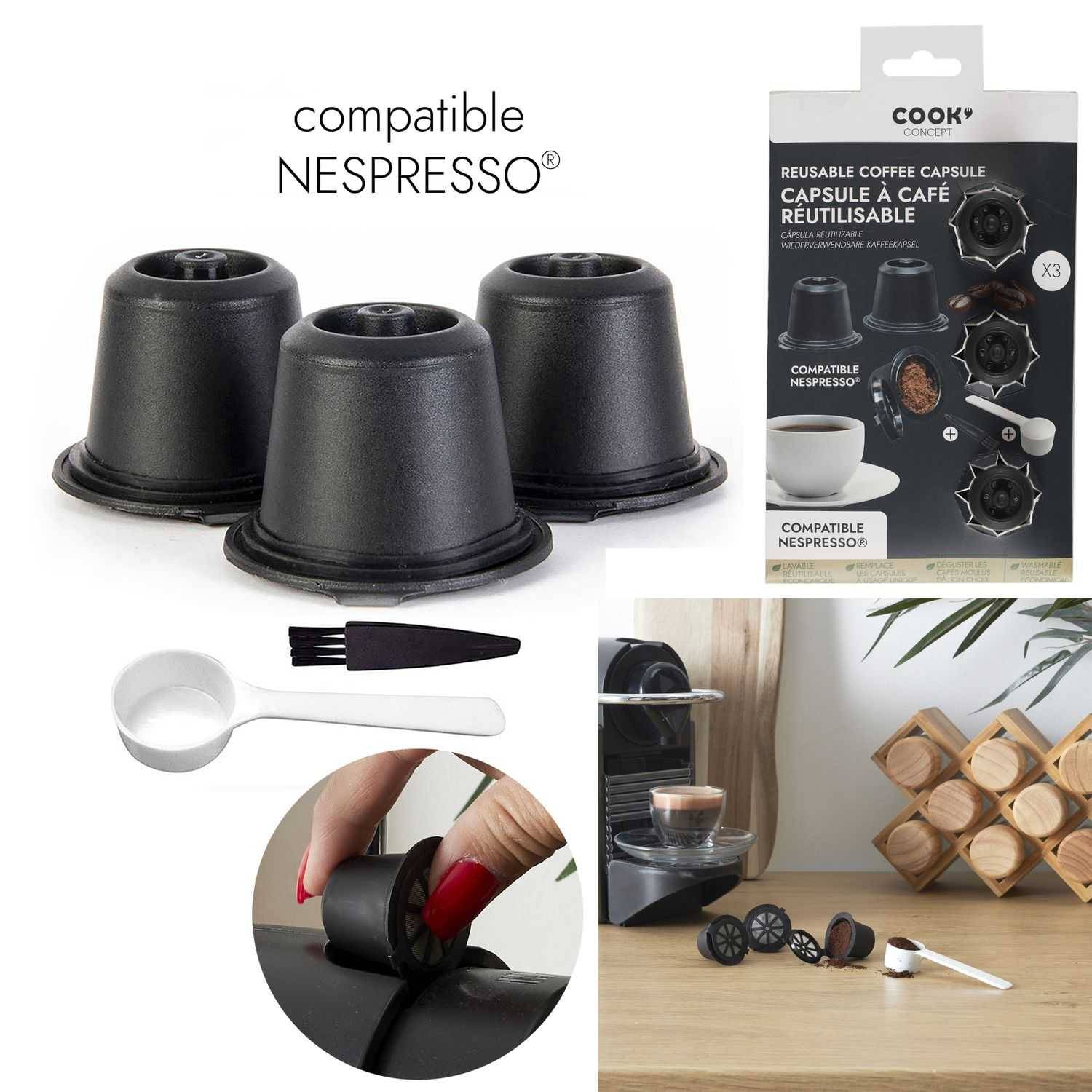Capsule Réutilisable Universel Plastique Noir – COOK CONCEPT - Image 2