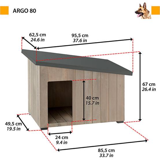 Niche en bois FSC pour chiens toit plat, aluminium anti-morsure
