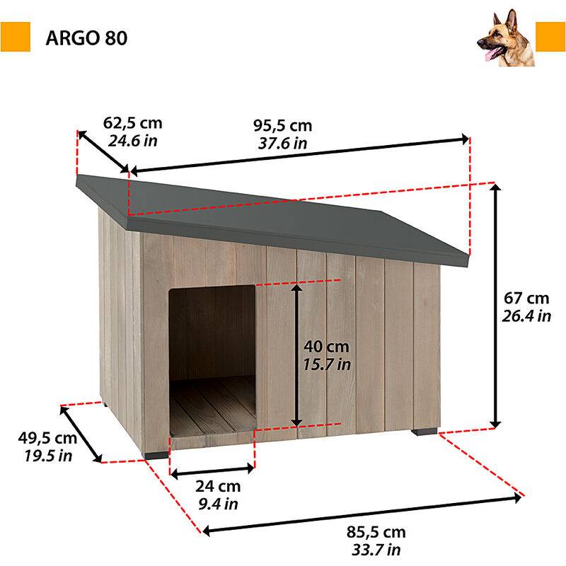 Niche en bois FSC pour chiens toit plat, aluminium anti-morsure