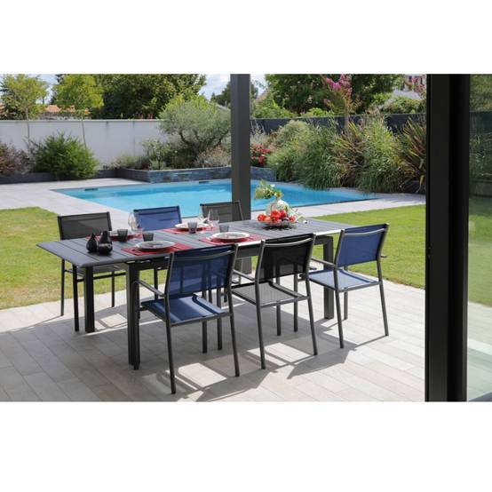 Fauteuil Textilène Aluminium DUCA Graphite noir - Image 5