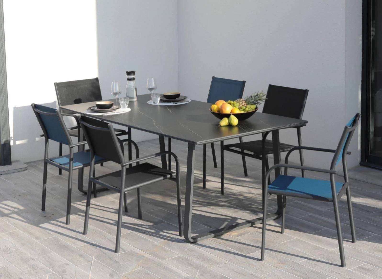 Fauteuil Textilène Aluminium DUCA Graphite noir - Image 9