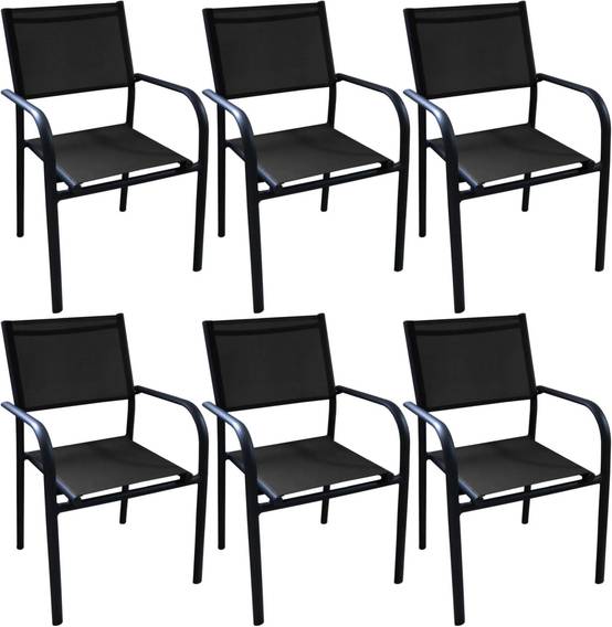 Fauteuil Textilène Aluminium DUCA Graphite noir - Image 7