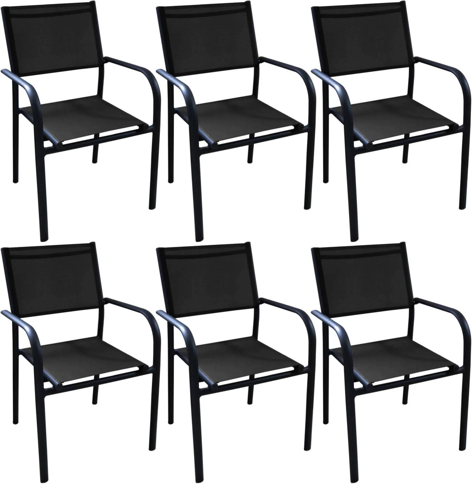 Fauteuil Textilène Aluminium DUCA Graphite noir - Image 7
