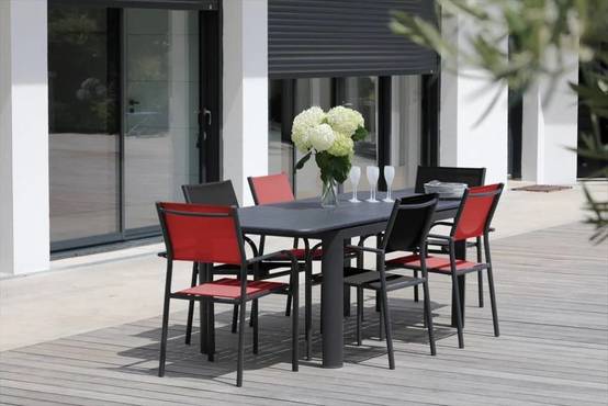Fauteuil Textilène Aluminium DUCA Graphite noir - Image 10