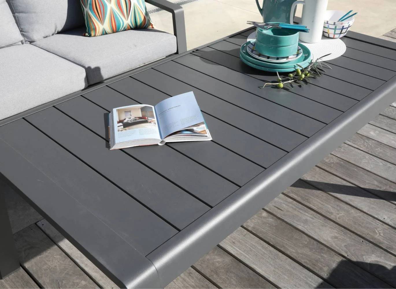 Table de Jardin Lounge Aluminium Grey – PROLOISIRS - Image 4