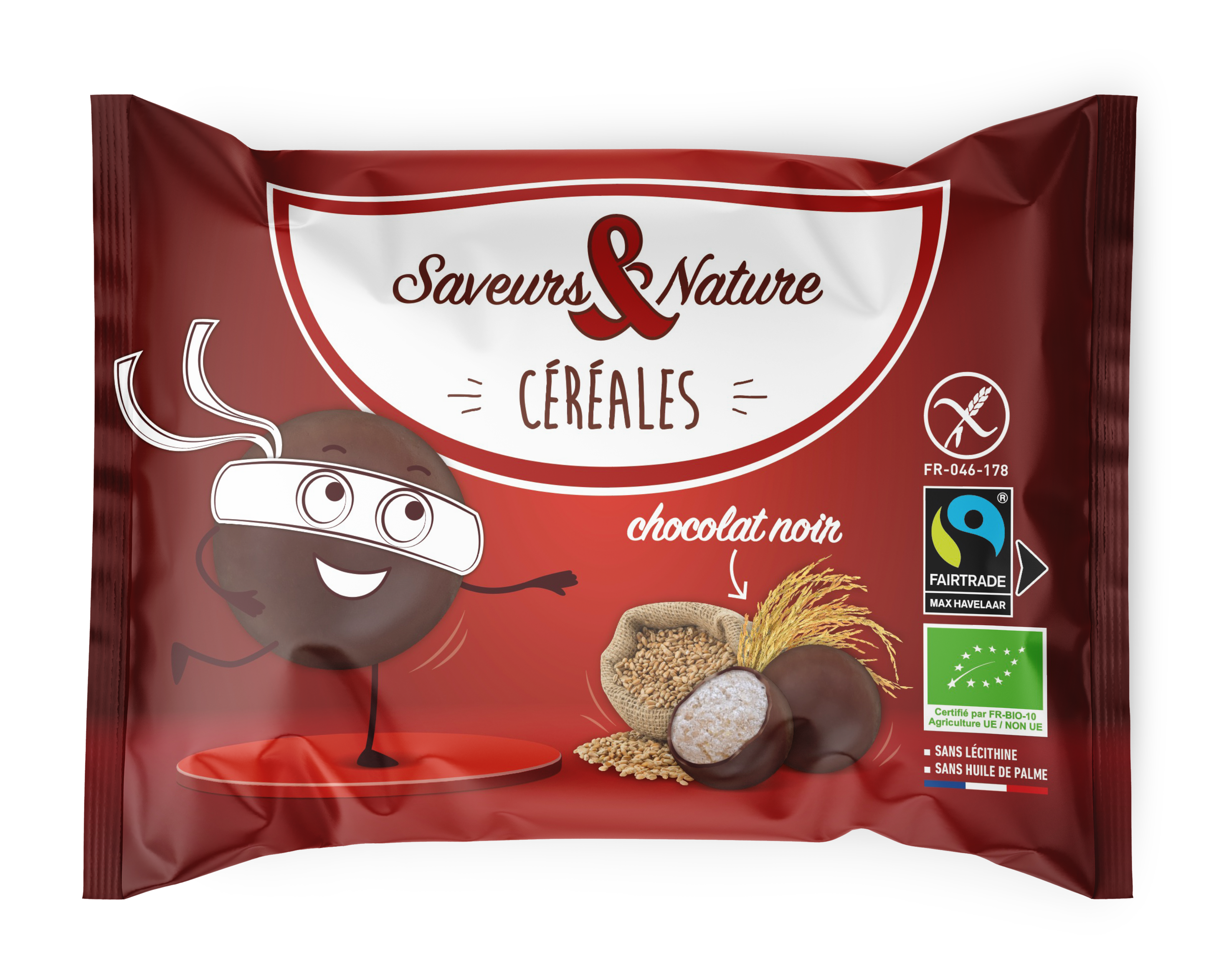 Saveurs et Nature - Céréales enrobées de chocolat noir 45 g - Saveurs et Nature