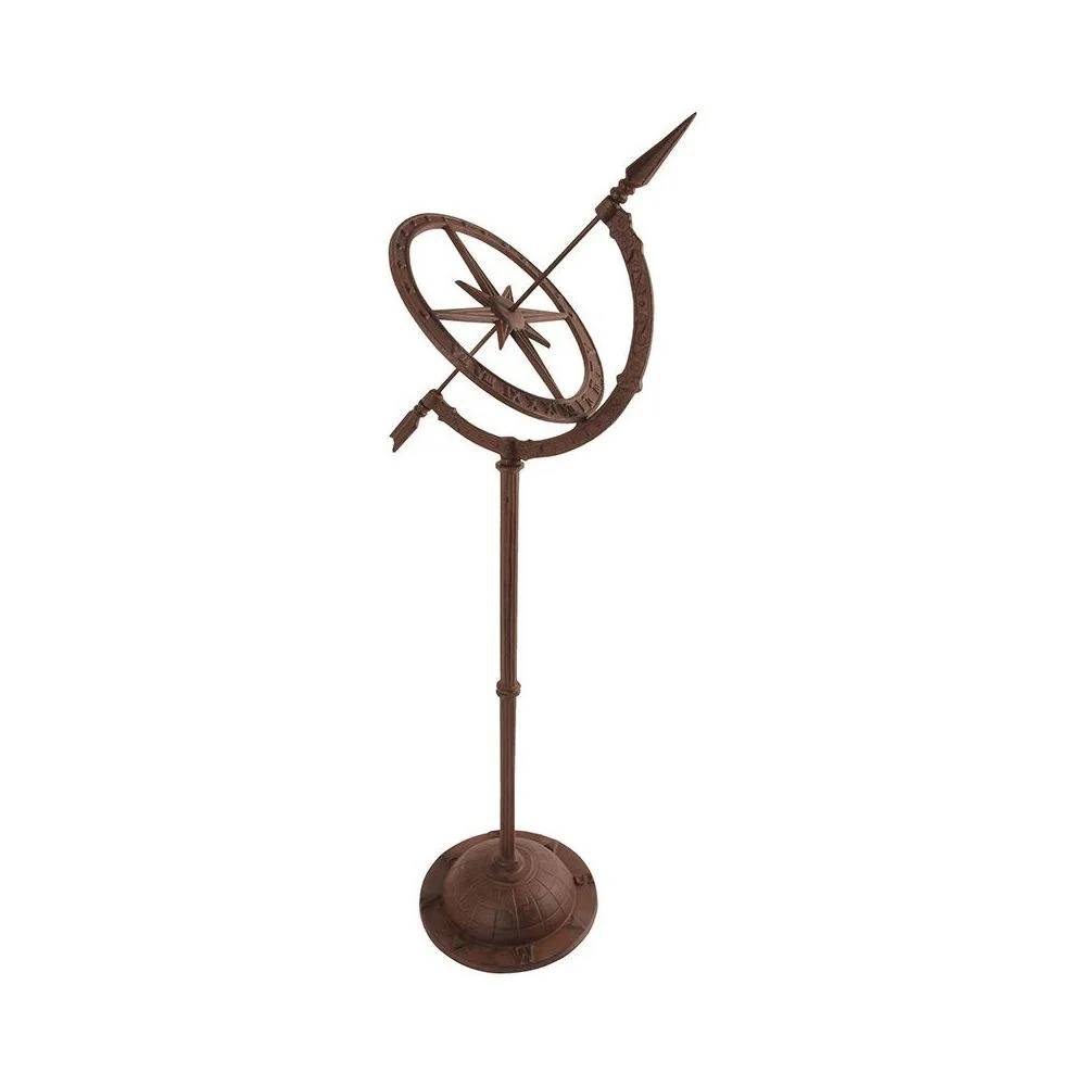Cadran solaire Sur Pied Fonte Rouille H 93 cm L 32 cm P 24,5 cm – ESSCHERT DESIGN - Image 3