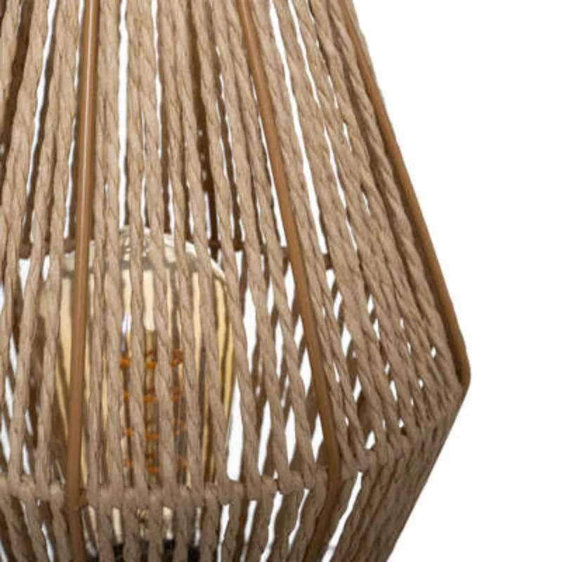 Lampe à poser Papier Fer Bois Naturel Ø 19 cm H 32 cm - ATMOSPHERA - Image 5