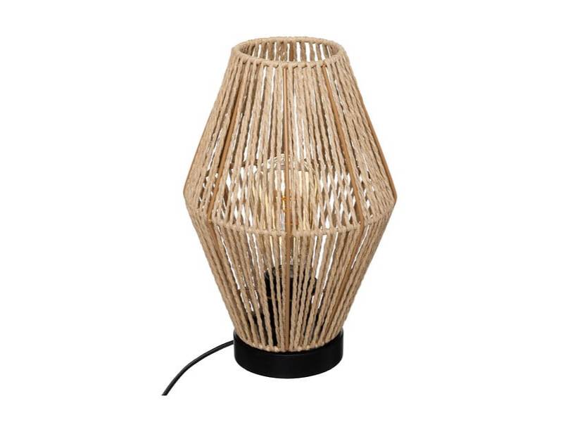 Lampe à poser Papier Fer Bois Naturel Ø 19 cm H 32 cm - ATMOSPHERA - Image 7