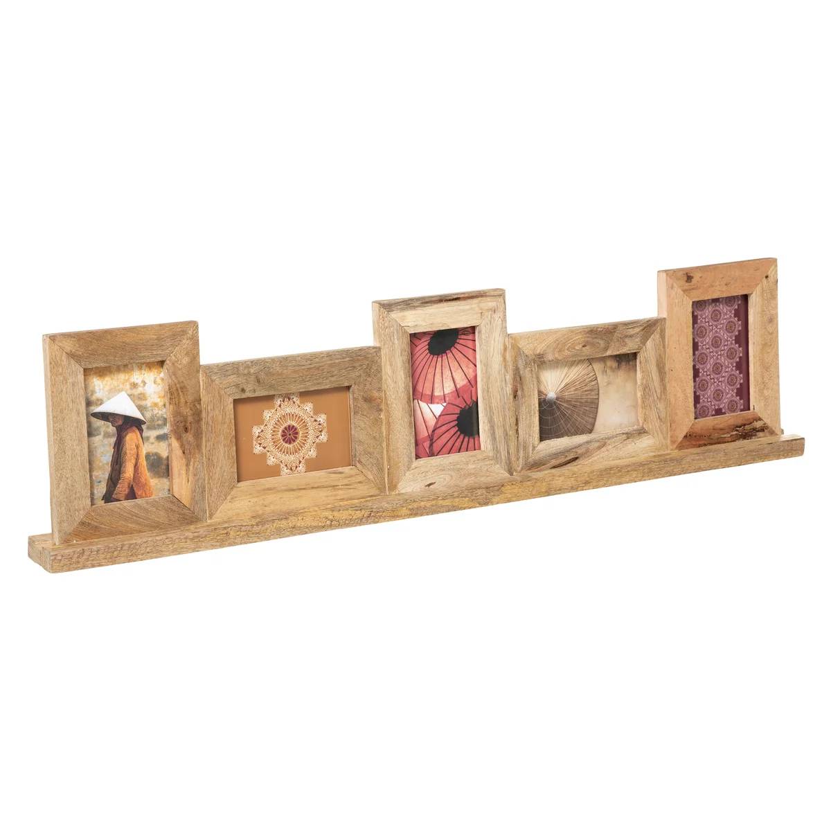 Pêle-mêle Multivues Bois de Manguier 94,5 x 23 cm - ATMOSPHERA - Image 1