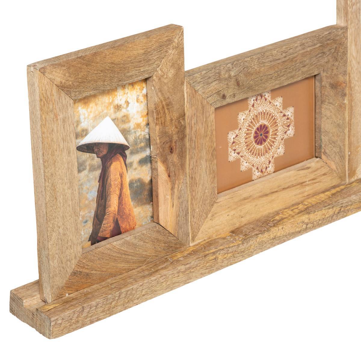 Pêle-mêle Multivues Bois de Manguier 94,5 x 23 cm - ATMOSPHERA - Image 3