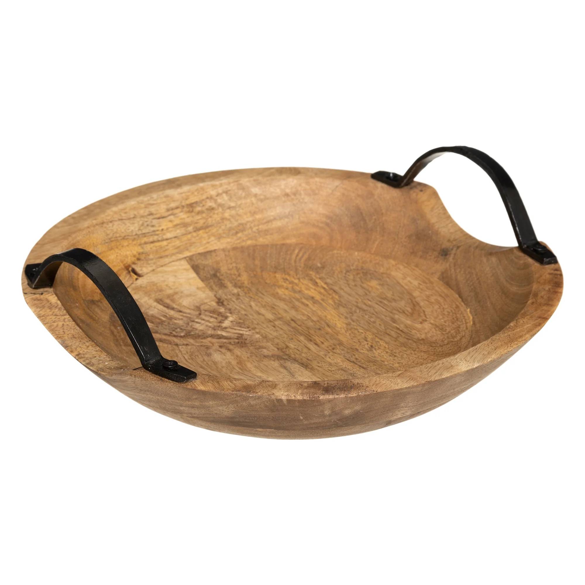 Coupe déco 2 anses bois de manguier - ATMOSPHERA - Image 3
