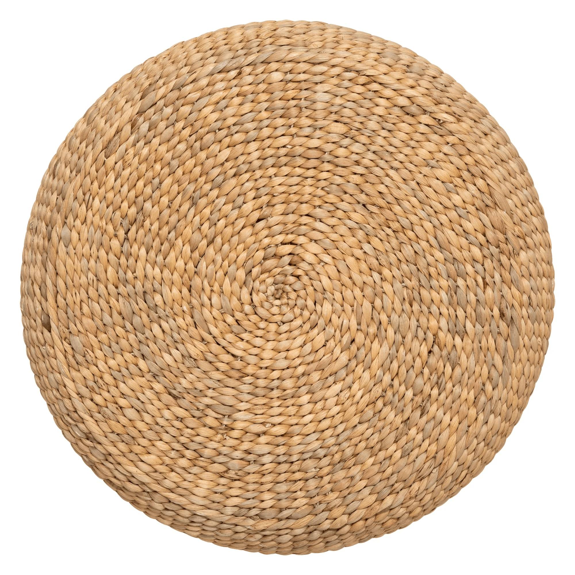 Pouf jacinthe d'eau tressée D 55 cm naturel - ATMOSPHERA - Image 3