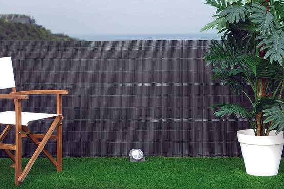 Canisse imitation osier composite gris clair H.1,5 x L.3 m - NORTENE - Image 1