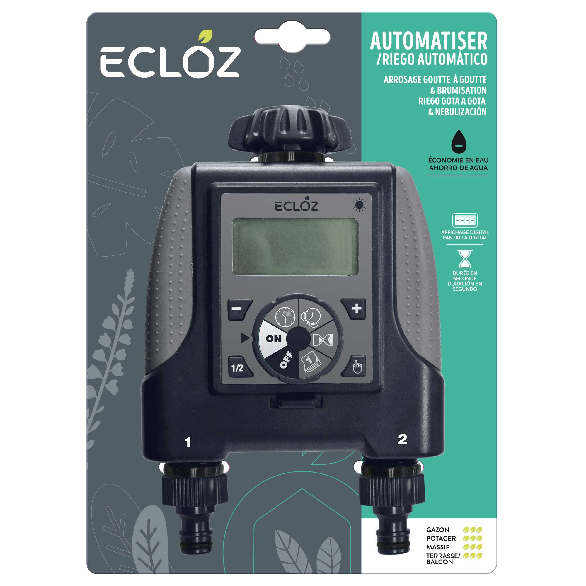 Ecloz - Ecloz - Programmateur d'arrosage digital 2 voies - Image 1