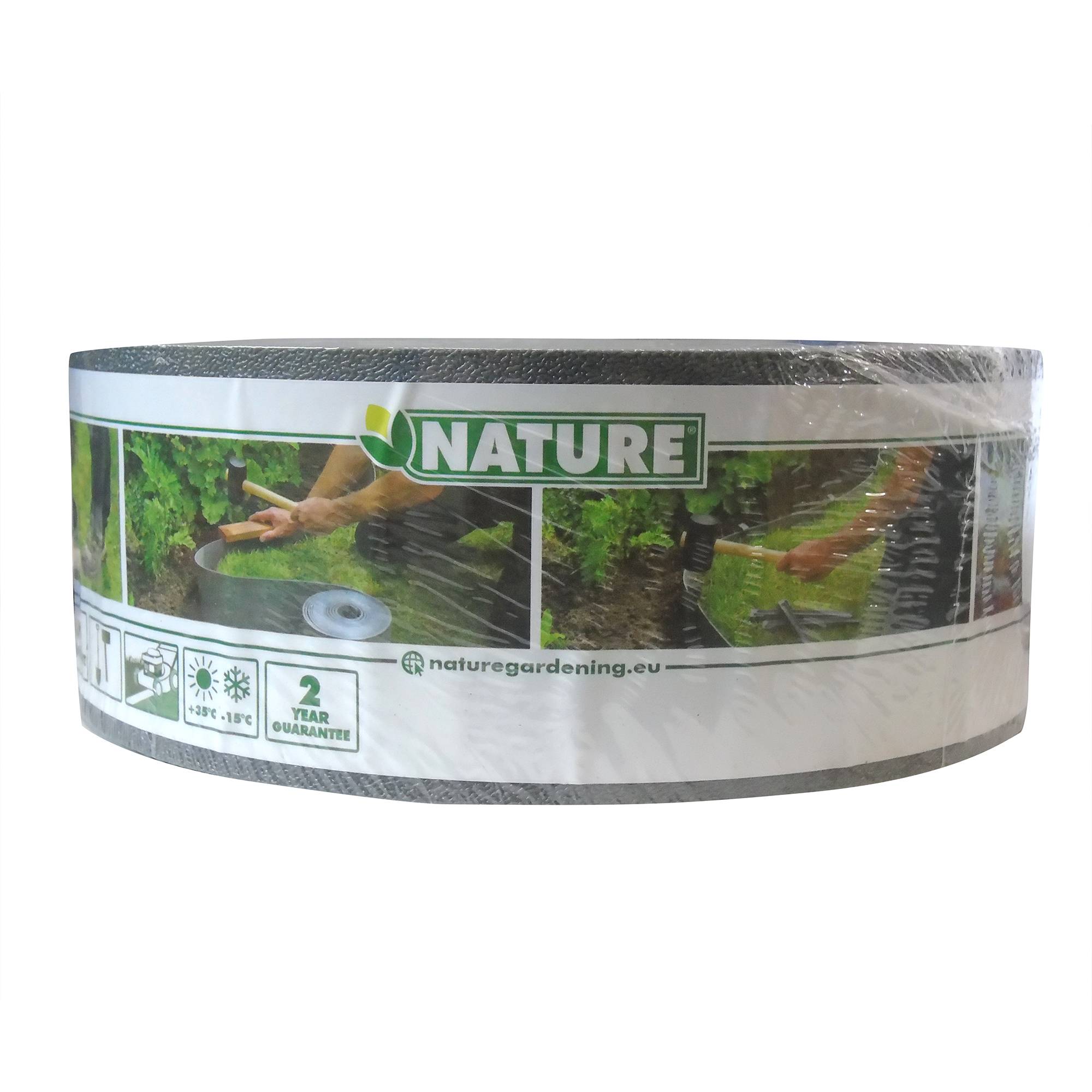 Bordure de jardin PE recyclé gris H 7,5 cm x 10 m - NATURE - Image 2