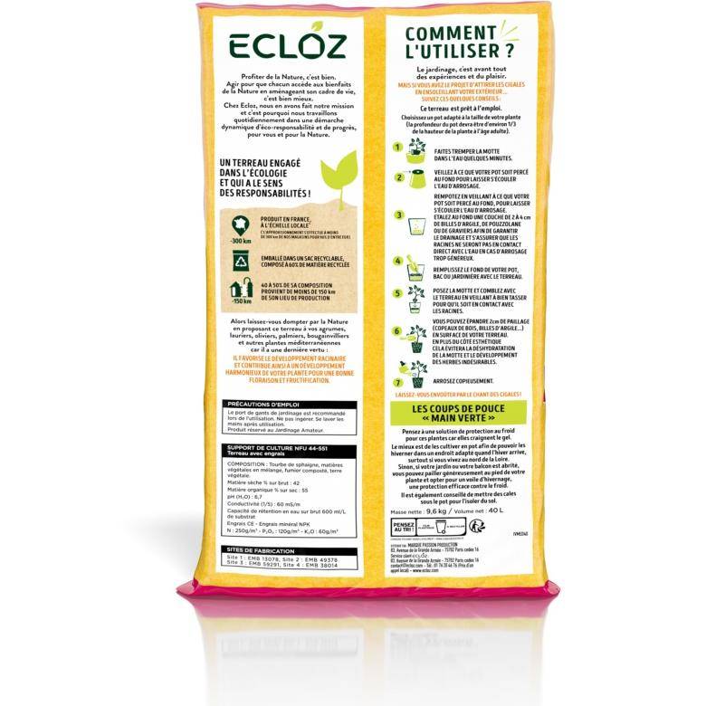 Ecloz - Terreau pour agrumes et plantes méditerranéennes 40 L ECLOZ - Image 2