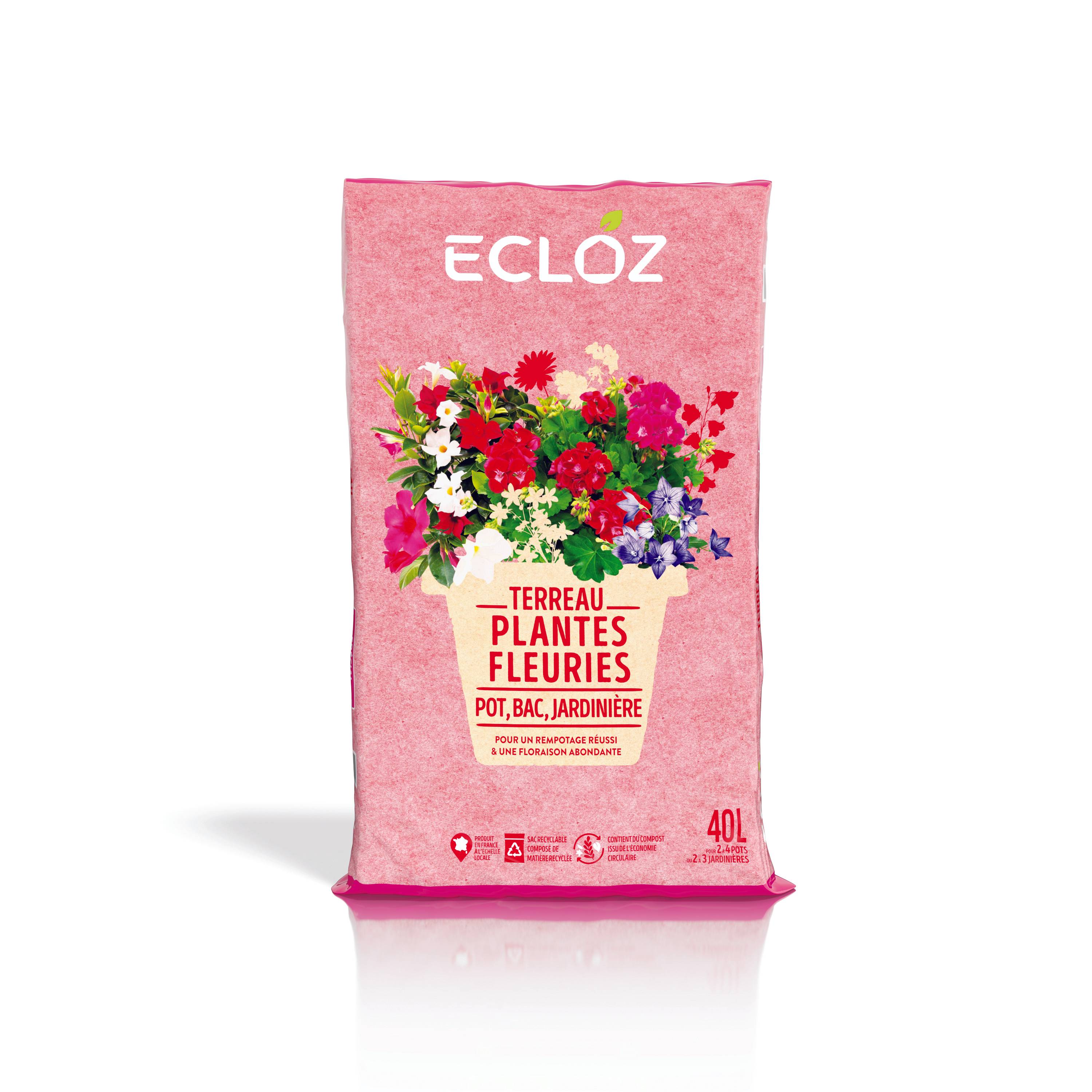 Ecloz - Terreau pour géraniums et plantes fleuries 40 L ECLOZ