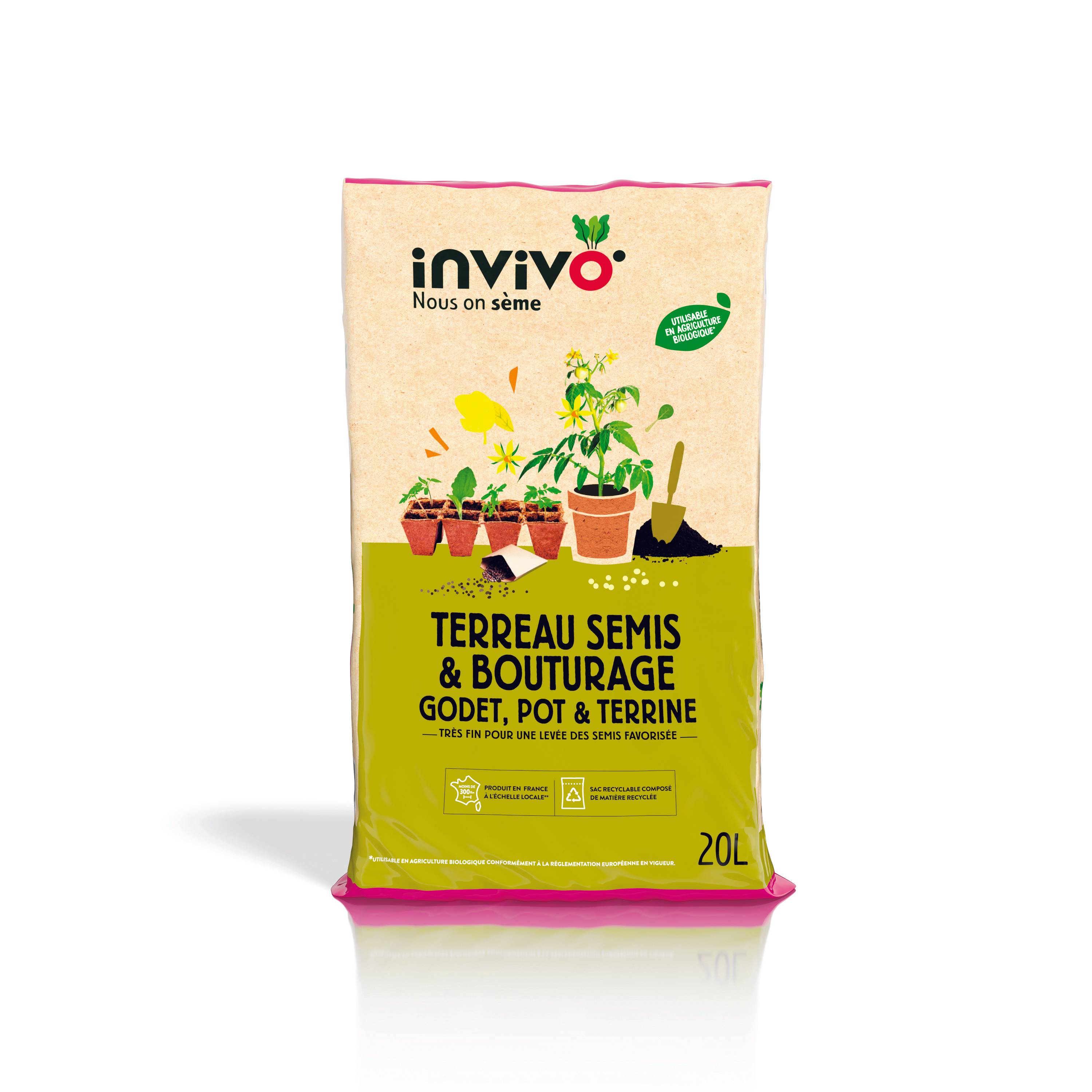Invivo Nous On Sème - Terreau semis bouturage 20 L - INVIVO Nous on sème